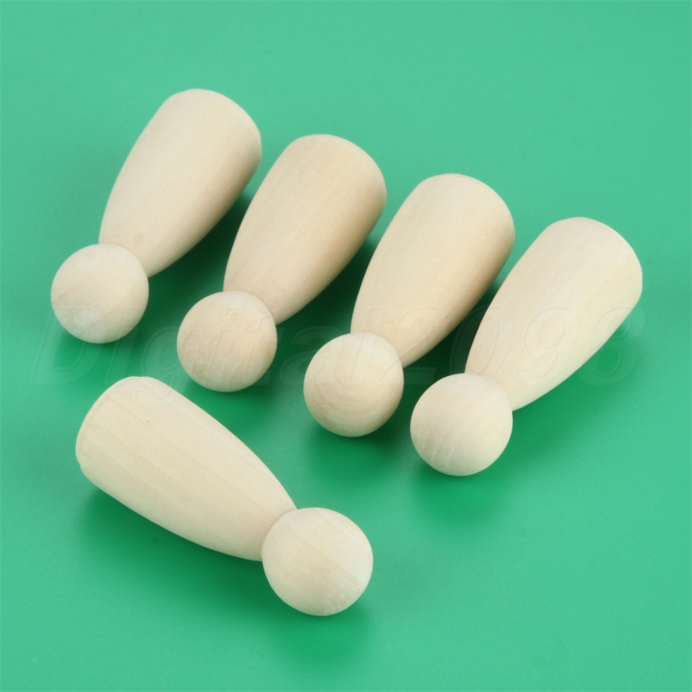 3.5cm-6.5cm Smooth Wood Man Woman Peg Dolls Birthday Gift DIY Office Decoration